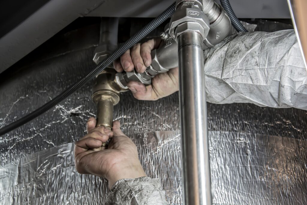 Main water shutoff valve location in a Santa Rosa home