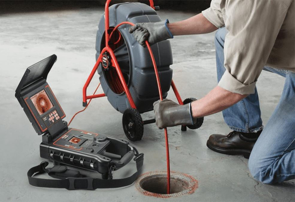 Plumbing camera inspection equipment used to diagnose sewer line