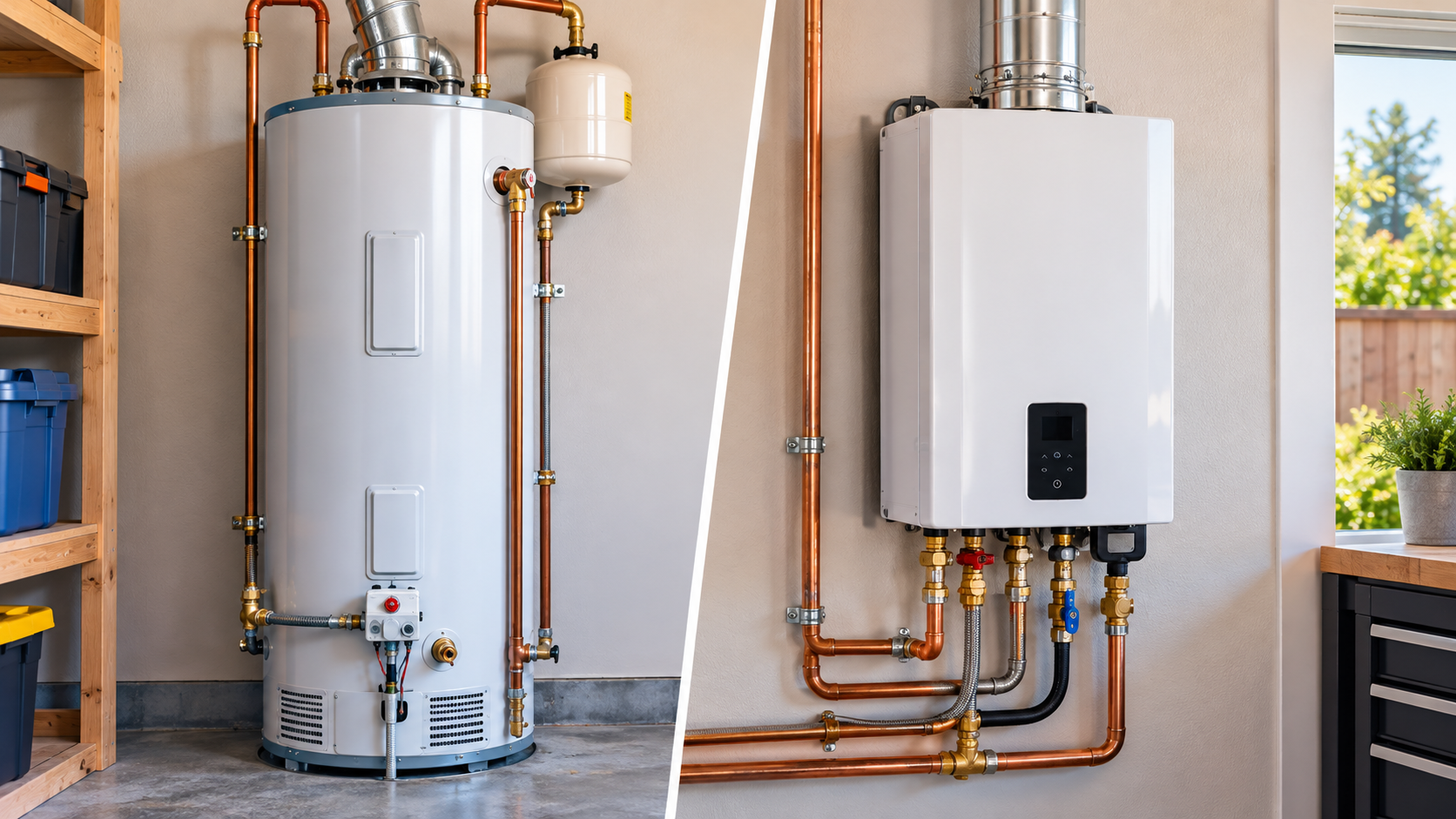 Traditional tank vs. tankless water heater comparison for Cotati homeowners